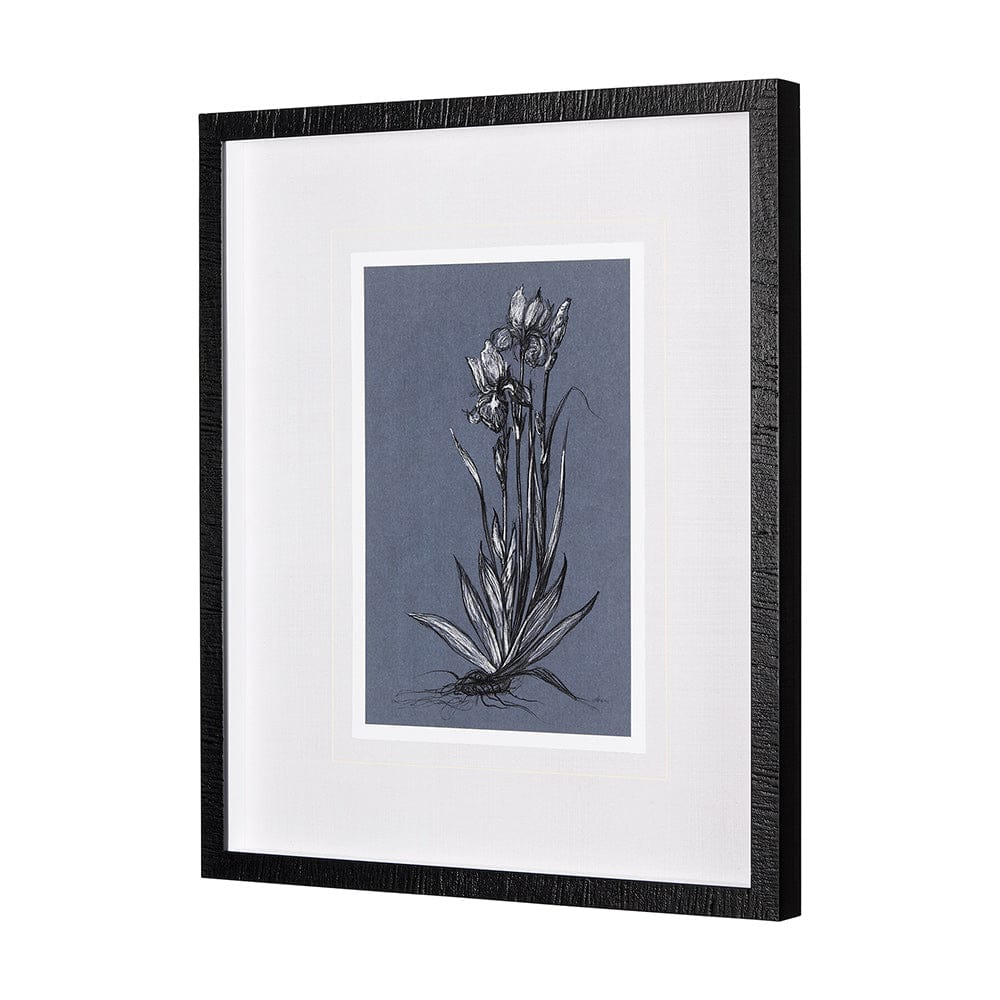 Mercana - Botanical sketches IV Blue by Mercana Studio Hand Embellished Framed Art Print Matted under Glass - 14578 view 2