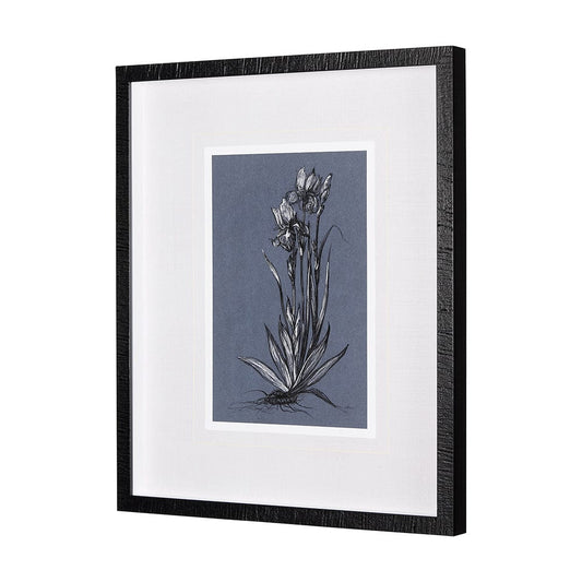 Mercana - Botanical sketches IV Blue by Mercana Studio Hand Embellished Framed Art Print Matted under Glass - 14578 view 2