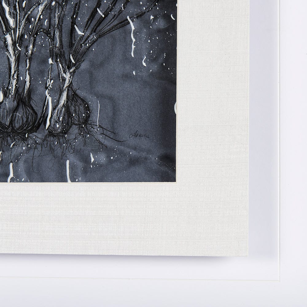 Mercana - Botanical sketches V Blue by Mercana Studio Hand Embellished Framed Art Print Matted under Glass - 14565 view 6