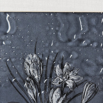 Mercana - Botanical sketches V Blue by Mercana Studio Hand Embellished Framed Art Print Matted under Glass - 14565 view 7