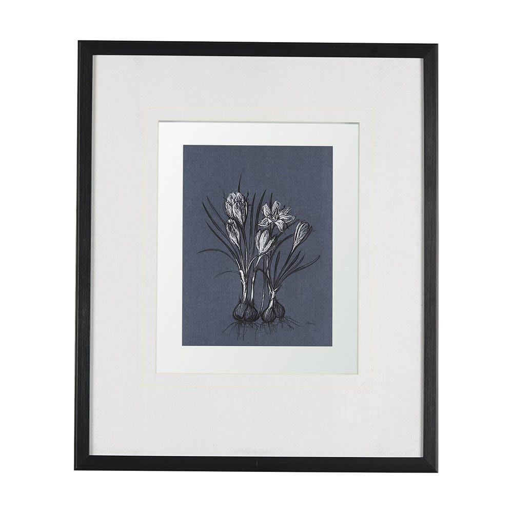 Mercana - Botanical sketches V Blue by Mercana Studio Hand Embellished Framed Art Print Matted under Glass - 14573 view 1
