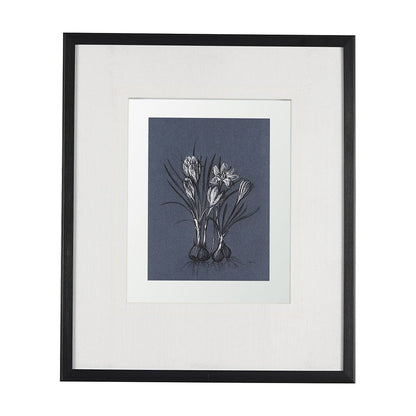 Mercana - Botanical sketches V Blue by Mercana Studio Hand Embellished Framed Art Print Matted under Glass - 14573 view 1