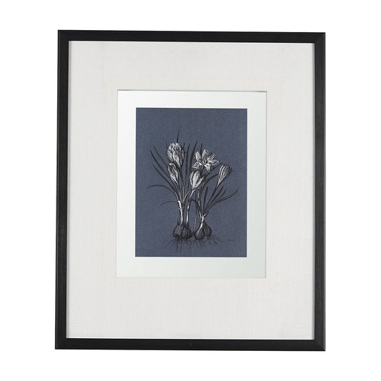 Mercana - Botanical sketches V Blue by Mercana Studio Hand Embellished Framed Art Print Matted under Glass - 14573 view 1