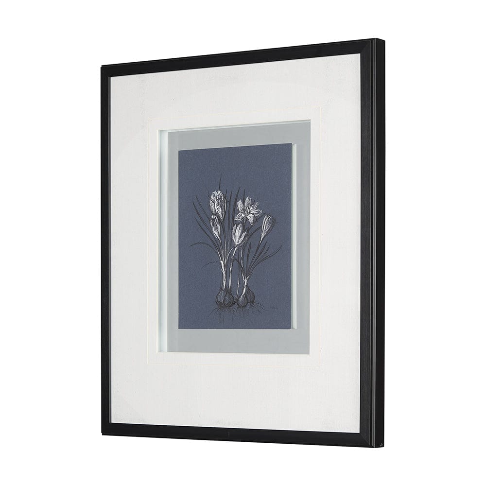 Mercana - Botanical sketches V Blue by Mercana Studio Hand Embellished Framed Art Print Matted under Glass - 14573 view 2