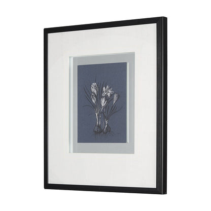 Mercana - Botanical sketches V Blue by Mercana Studio Hand Embellished Framed Art Print Matted under Glass - 14573 view 2