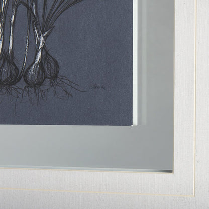 Mercana - Botanical sketches V Blue by Mercana Studio Hand Embellished Framed Art Print Matted under Glass - 14573 view 6