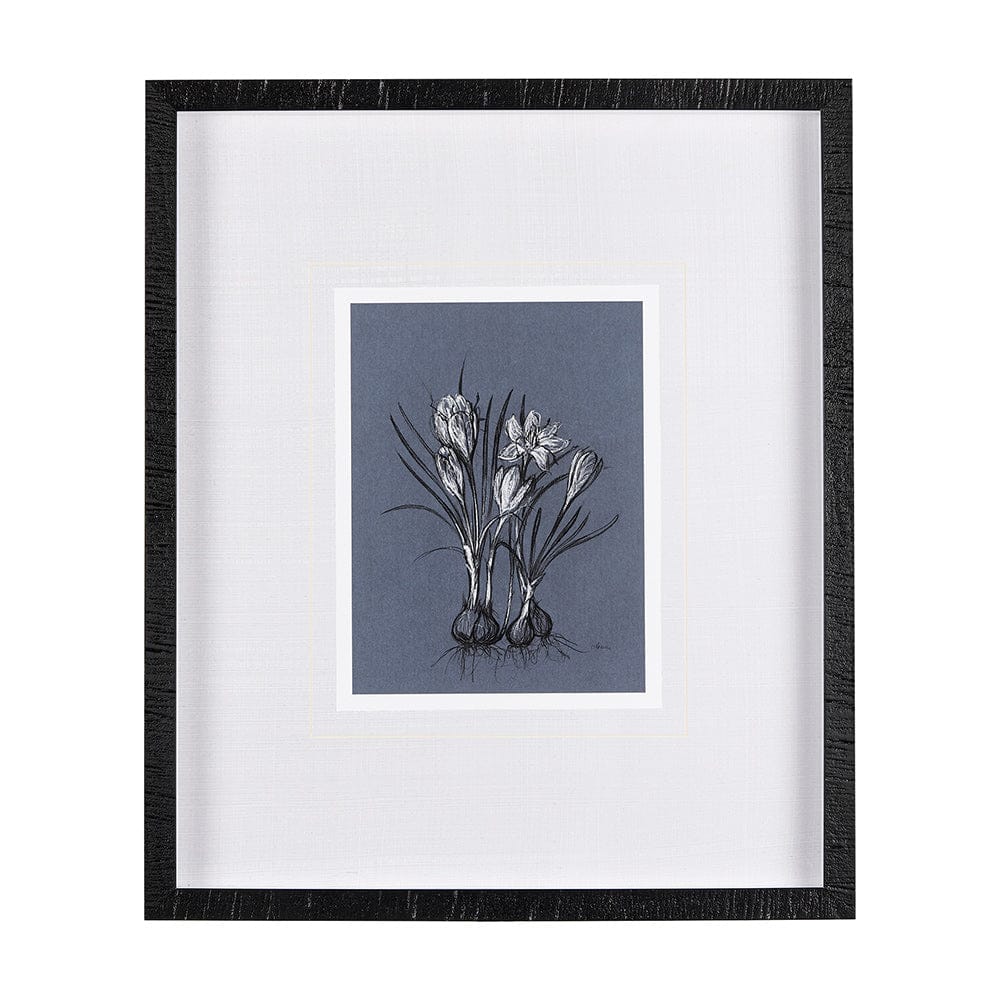 Mercana - Botanical sketches V Blue by Mercana Studio Hand Embellished Framed Art Print Matted under Glass - 14579 view 1