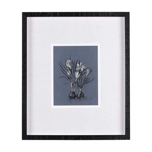 Mercana - Botanical sketches V Blue by Mercana Studio Hand Embellished Framed Art Print Matted under Glass - 14579 view 1
