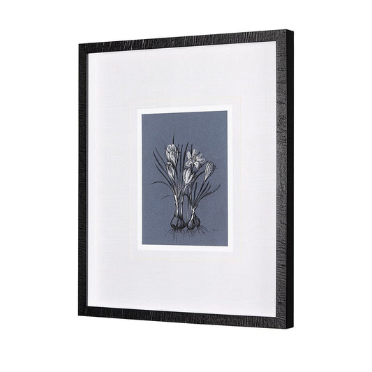 Mercana - Botanical sketches V Blue by Mercana Studio Hand Embellished Framed Art Print Matted under Glass - 14579 view 2