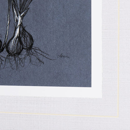 Mercana - Botanical sketches V Blue by Mercana Studio Hand Embellished Framed Art Print Matted under Glass - 14579 view 6