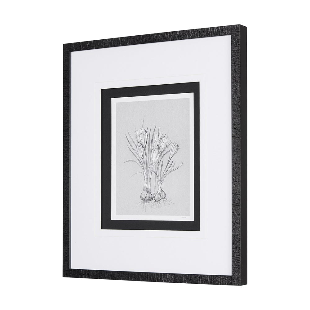 Mercana - Botanical sketches V Grey by Mercana Studio Hand Embellished Framed Art Print Matted under Glass - 14538 view 2