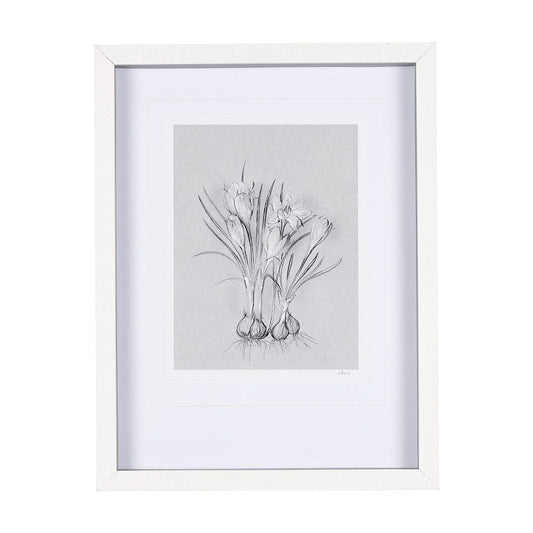 Mercana - Botanical sketches V Grey by Mercana Studio Hand Embellished Framed Art Print Matted under Glass - 14590 view 1