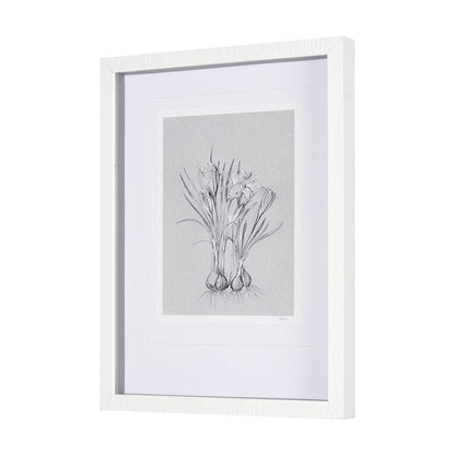 Mercana - Botanical sketches V Grey by Mercana Studio Hand Embellished Framed Art Print Matted under Glass - 14590 view 2