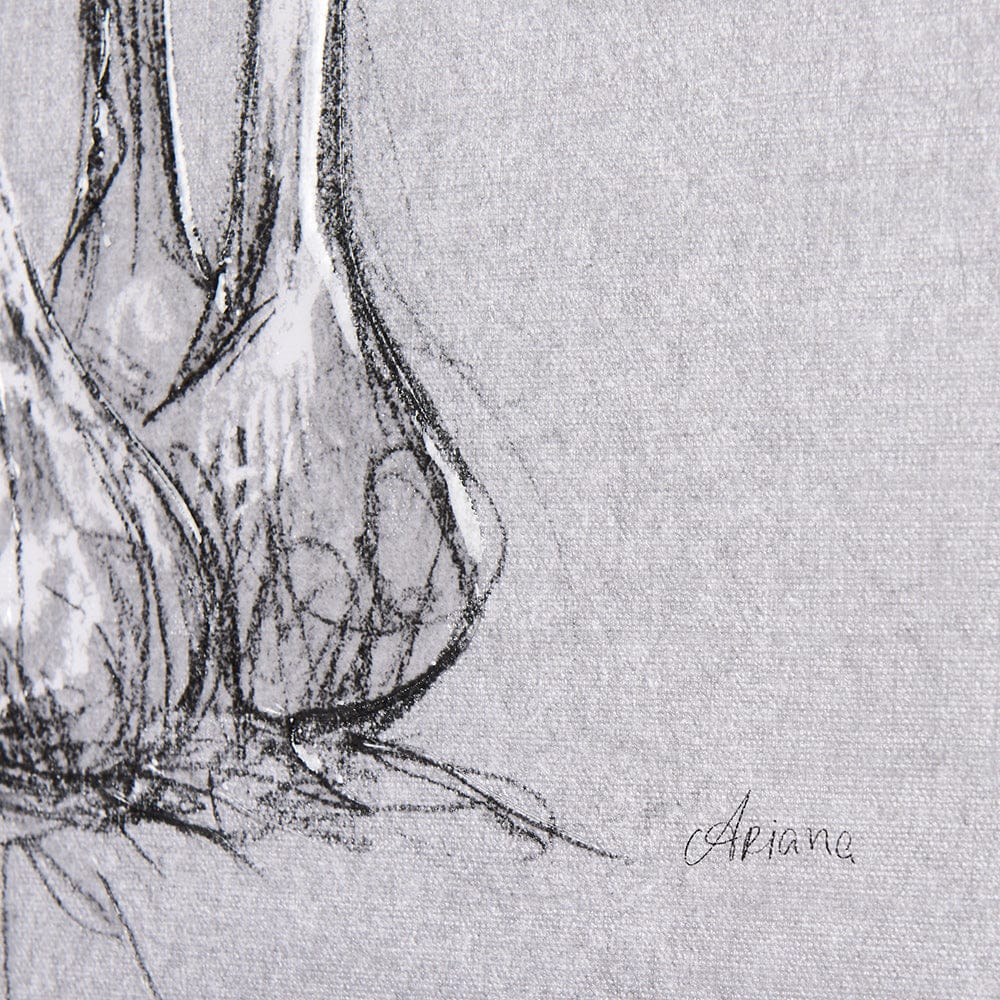 Mercana - Botanical sketches VI Grey by Mercana Studio a Hand Embellished Textured Canvas - 102376-S view 7