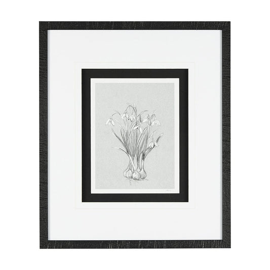 Mercana - Botanical sketches VI Grey by Mercana Studio Hand Embellished Framed Art Print Matted under Glass - 14539 view 1