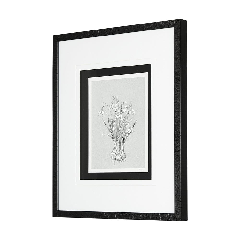 Mercana - Botanical sketches VI Grey by Mercana Studio Hand Embellished Framed Art Print Matted under Glass - 14539 view 2
