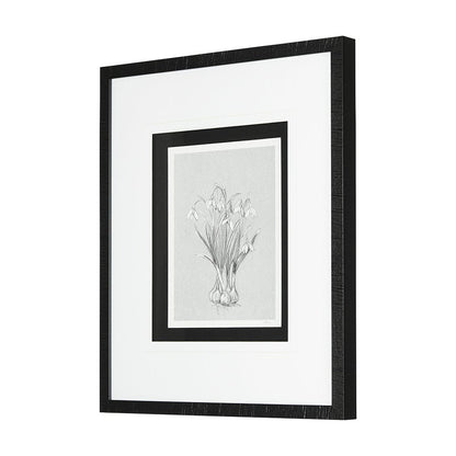 Mercana - Botanical sketches VI Grey by Mercana Studio Hand Embellished Framed Art Print Matted under Glass - 14539 view 2