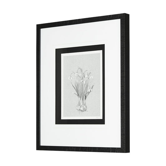 Mercana - Botanical sketches VI Grey by Mercana Studio Hand Embellished Framed Art Print Matted under Glass - 14539 view 2