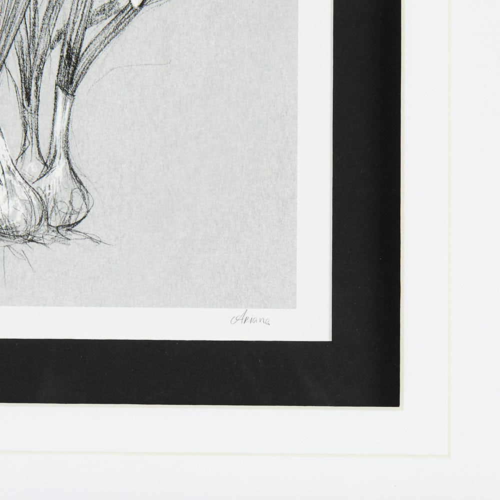 Mercana - Botanical sketches VI Grey by Mercana Studio Hand Embellished Framed Art Print Matted under Glass - 14539 view 6