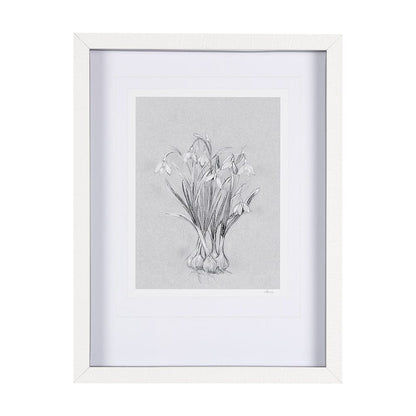 Mercana - Botanical sketches VI Grey by Mercana Studio Hand Embellished Framed Art Print Matted under Glass - 14591 view 1
