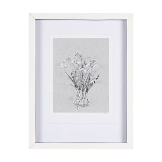 Mercana - Botanical sketches VI Grey by Mercana Studio Hand Embellished Framed Art Print Matted under Glass - 14591 view 1