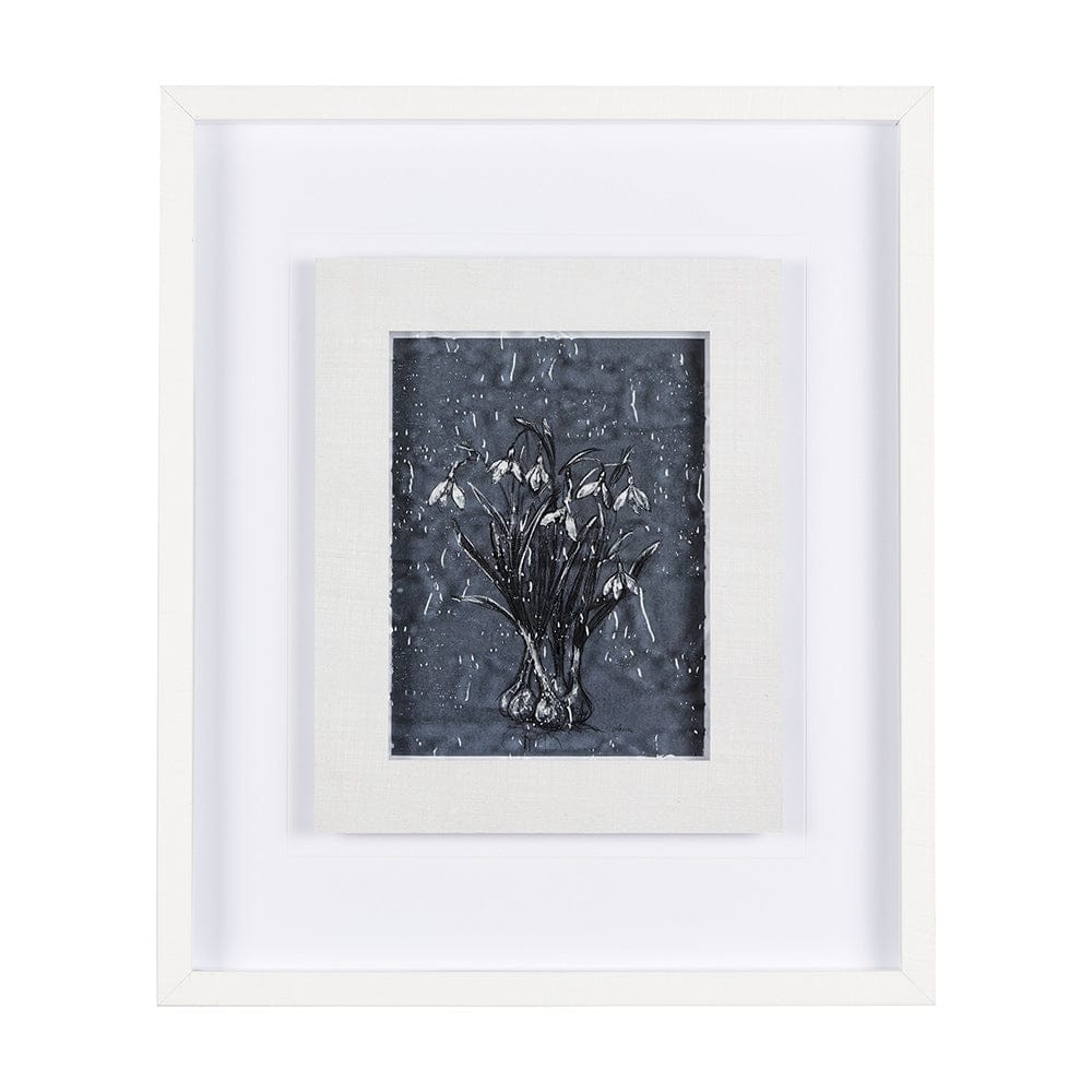 Mercana - Botanical sketchesVI Blue by Mercana Studio Hand Embellished Framed Art Print Matted under Glass - 14566 view 1