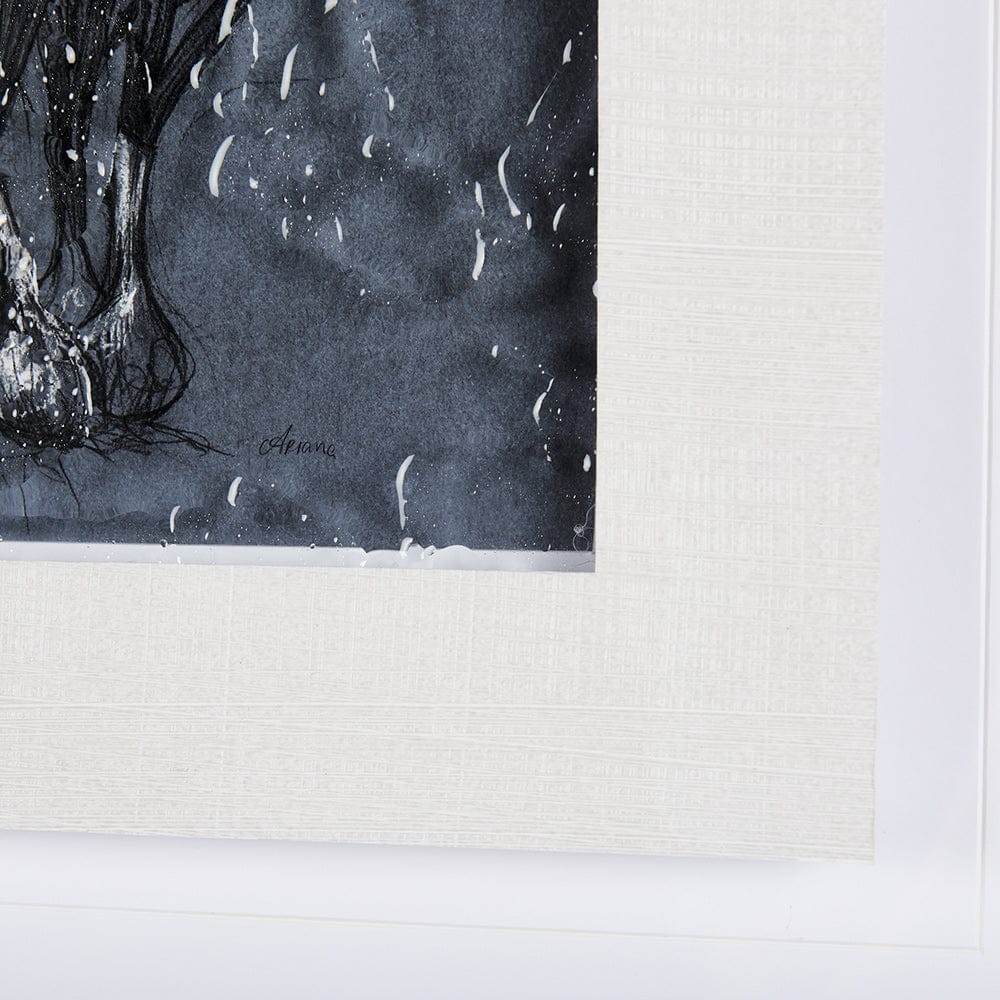 Mercana - Botanical sketchesVI Blue by Mercana Studio Hand Embellished Framed Art Print Matted under Glass - 14566 view 6