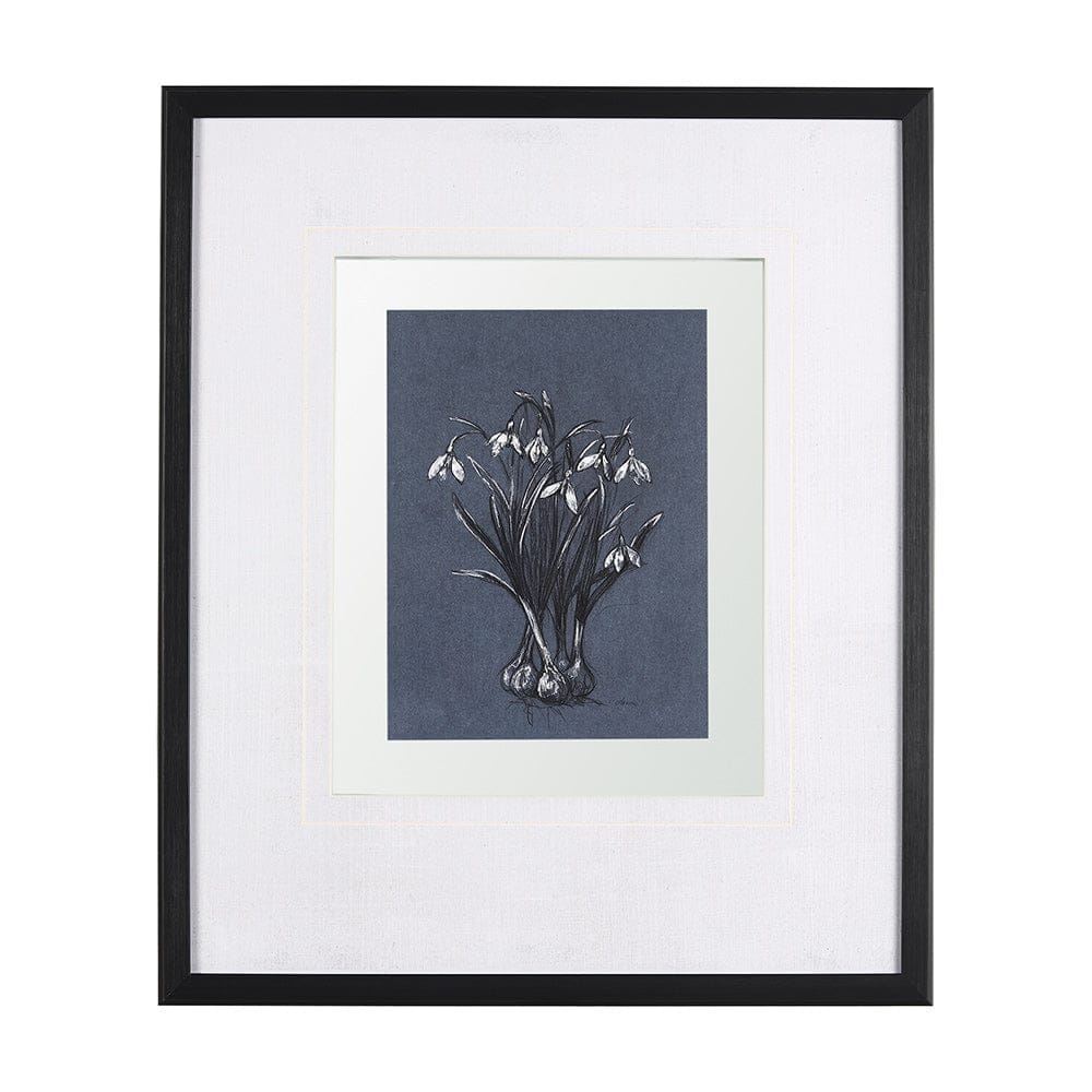 Mercana - Botanical sketchesVI Blue by Mercana Studio Hand Embellished Framed Art Print Matted under Glass - 14574 view 1
