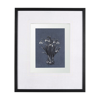 Mercana - Botanical sketchesVI Blue by Mercana Studio Hand Embellished Framed Art Print Matted under Glass - 14574 view 1