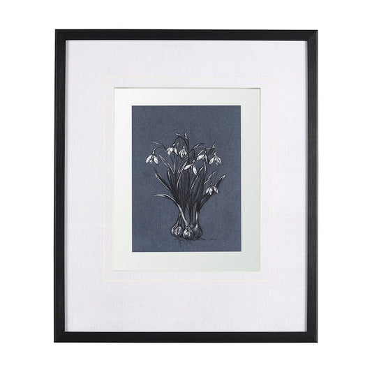 Mercana - Botanical sketchesVI Blue by Mercana Studio Hand Embellished Framed Art Print Matted under Glass - 14574 view 1