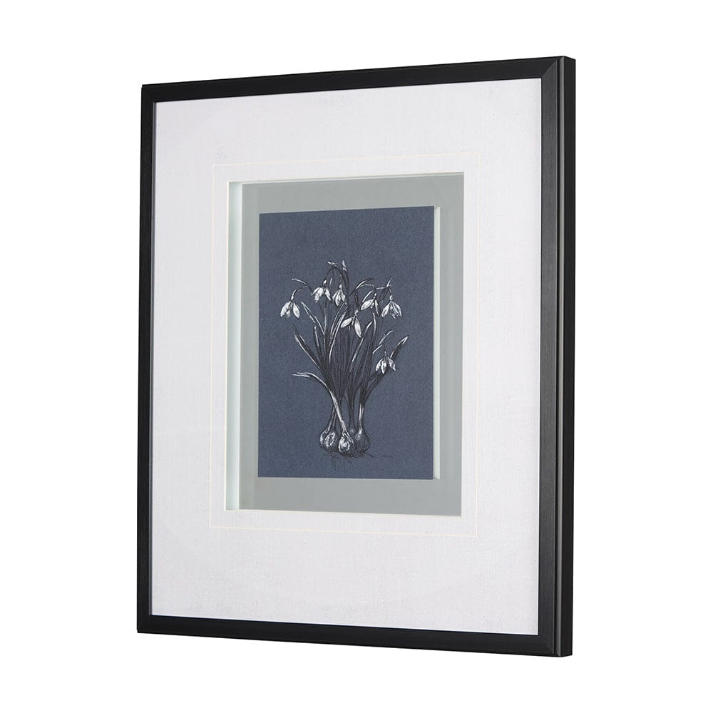 Mercana - Botanical sketchesVI Blue by Mercana Studio Hand Embellished Framed Art Print Matted under Glass - 14574 view 2