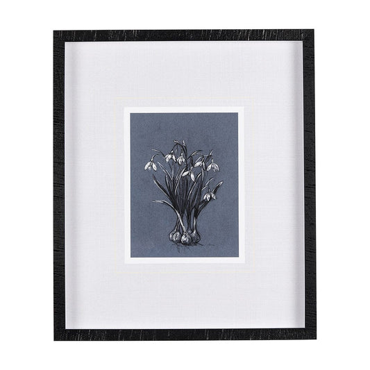 Mercana - Botanical sketchesVI Blue by Mercana Studio Hand Embellished Framed Art Print Matted under Glass - 14580 view 1