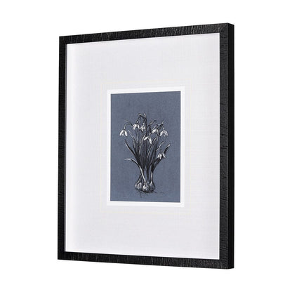 Mercana - Botanical sketchesVI Blue by Mercana Studio Hand Embellished Framed Art Print Matted under Glass - 14580 view 2