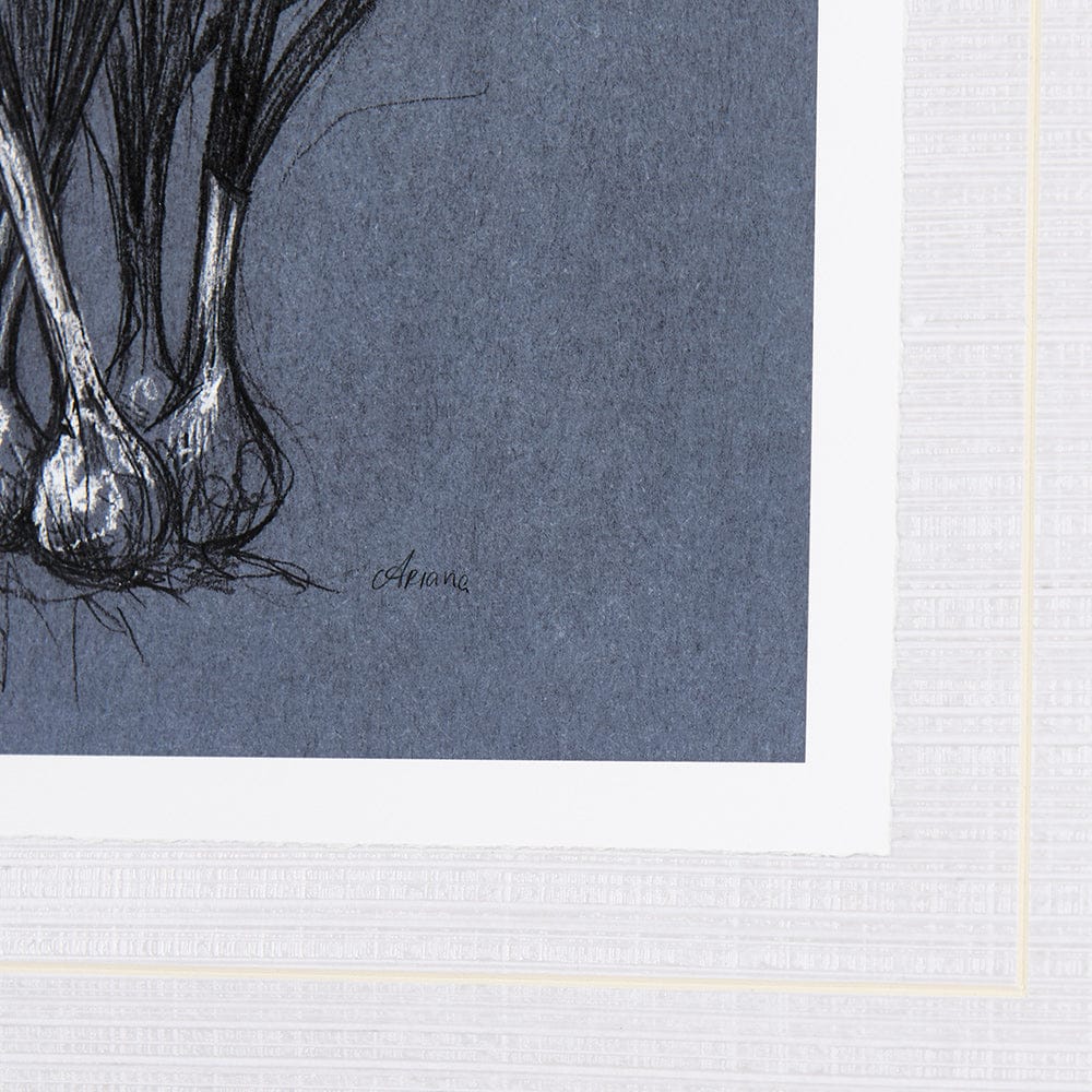Mercana - Botanical sketchesVI Blue by Mercana Studio Hand Embellished Framed Art Print Matted under Glass - 14580 view 6