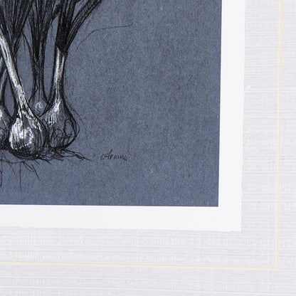 Mercana - Botanical sketchesVI Blue by Mercana Studio Hand Embellished Framed Art Print Matted under Glass - 14580 view 6