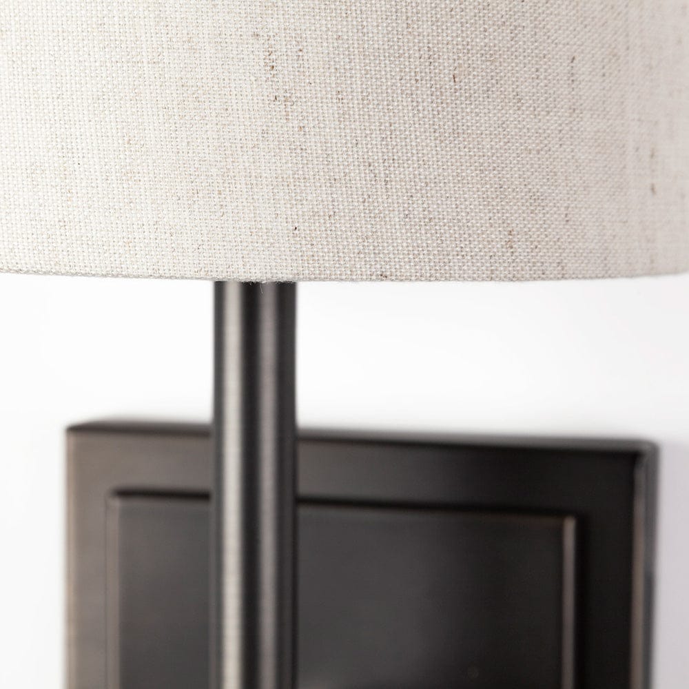 Mercana - Bourgeois II 9x16 White Fabric Shade Brown Metal Base Wall Sconce - 67942 view 3