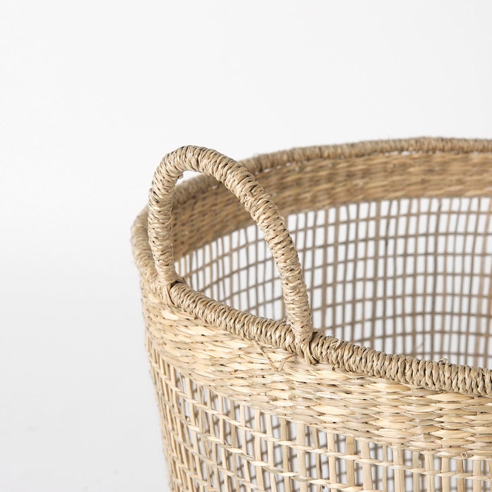 Mercana - Bowie 19.7L x 19.7W x 19.7H Medium Brown Seagrass Round Basket W/ Handles (Set of 3) - 69586 view 4