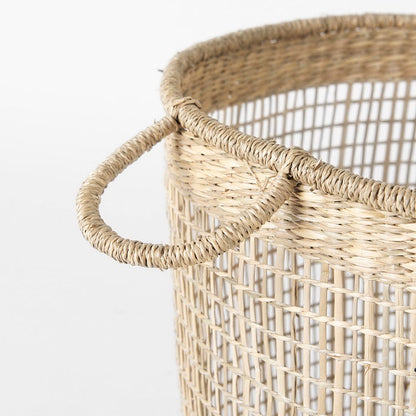 Mercana - Bowie 19.7L x 19.7W x 19.7H Medium Brown Seagrass Round Basket W/ Handles (Set of 3) - 69586 view 5