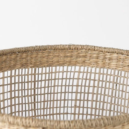 Mercana - Bowie 19.7L x 19.7W x 19.7H Medium Brown Seagrass Round Basket W/ Handles (Set of 3) - 69586 view 6