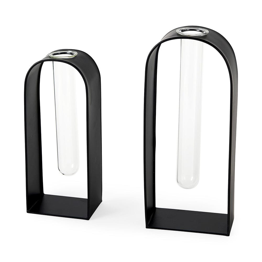 Mercana - Boyer 5.1L x 3.0W x 12.0H Black Metal W/Glass Set of Two Test Tube Decorative Objects - 69558 view 1