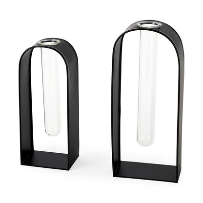 Mercana - Boyer 5.1L x 3.0W x 12.0H Black Metal W/Glass Set of Two Test Tube Decorative Objects - 69558 view 1