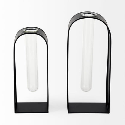 Mercana - Boyer 5.1L x 3.0W x 12.0H Black Metal W/Glass Set of Two Test Tube Decorative Objects - 69558 view 2