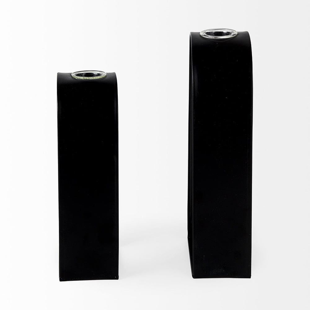Mercana - Boyer 5.1L x 3.0W x 12.0H Black Metal W/Glass Set of Two Test Tube Decorative Objects - 69558 view 3