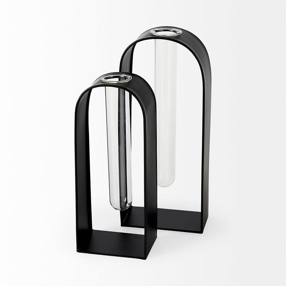 Mercana - Boyer 5.1L x 3.0W x 12.0H Black Metal W/Glass Set of Two Test Tube Decorative Objects - 69558 view 4