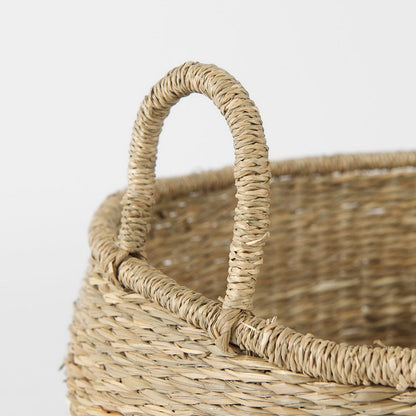 Mercana - Bradley 18.1L x 18.1W x 16.0H Light Brown W/Striped Seagrass Basket W/ Handles (Set of 2) - 69596 view 4