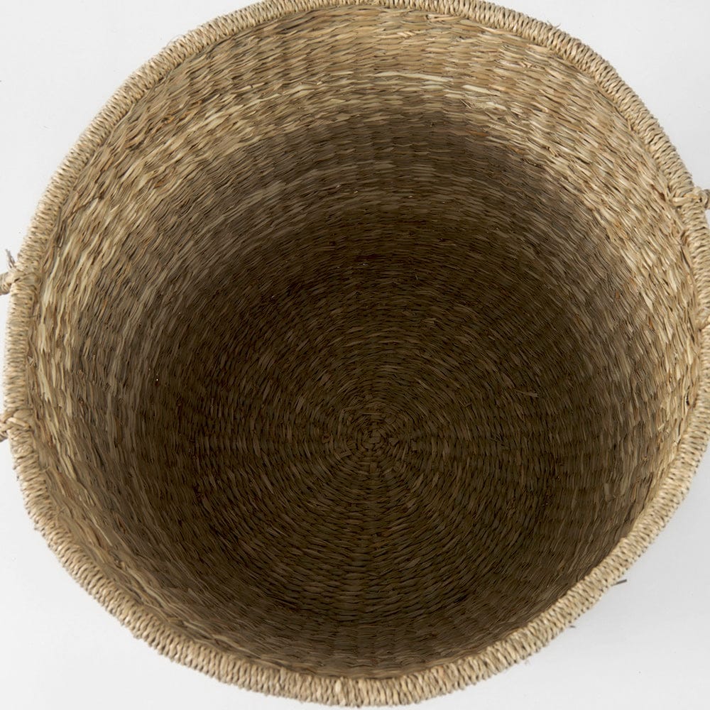Mercana - Bradley 18.1L x 18.1W x 16.0H Light Brown W/Striped Seagrass Basket W/ Handles (Set of 2) - 69596 view 6