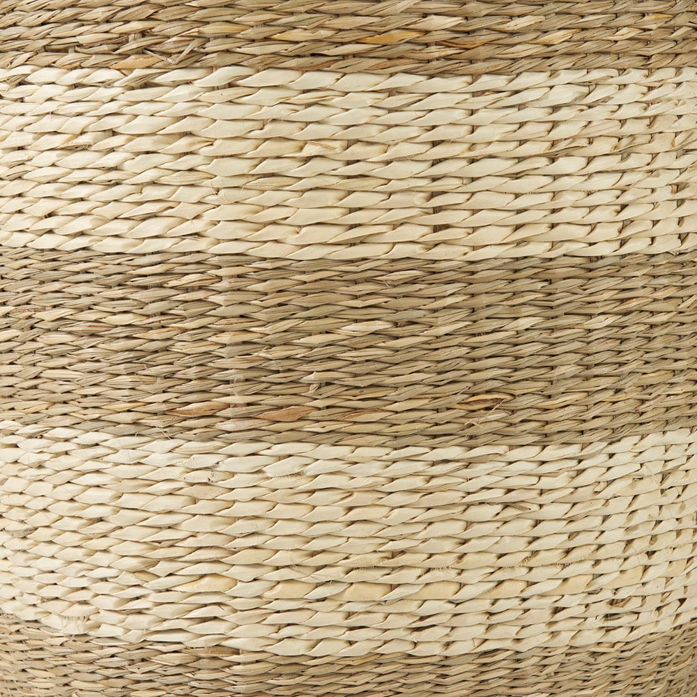 Mercana - Bradley 18.1L x 18.1W x 16.0H Light Brown W/Striped Seagrass Basket W/ Handles (Set of 2) - 69596 view 7