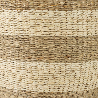 Mercana - Bradley 18.1L x 18.1W x 16.0H Light Brown W/Striped Seagrass Basket W/ Handles (Set of 2) - 69596 view 7