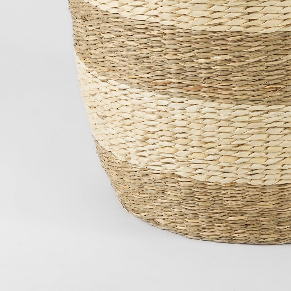 Mercana - Bradley 18.1L x 18.1W x 16.0H Light Brown W/Striped Seagrass Basket W/ Handles (Set of 2) - 69596 view 8