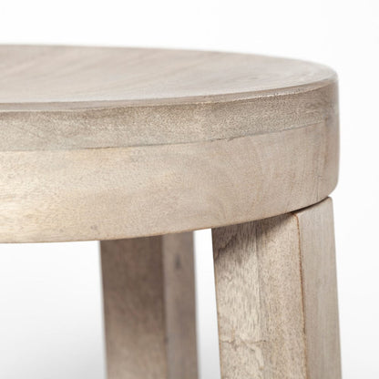 Mercana - Brahma 26" Total Height White Washed Wood Stool - 68210 view 3